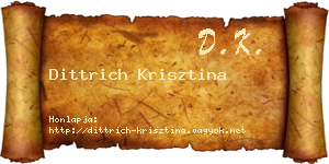 Dittrich Krisztina névjegykártya